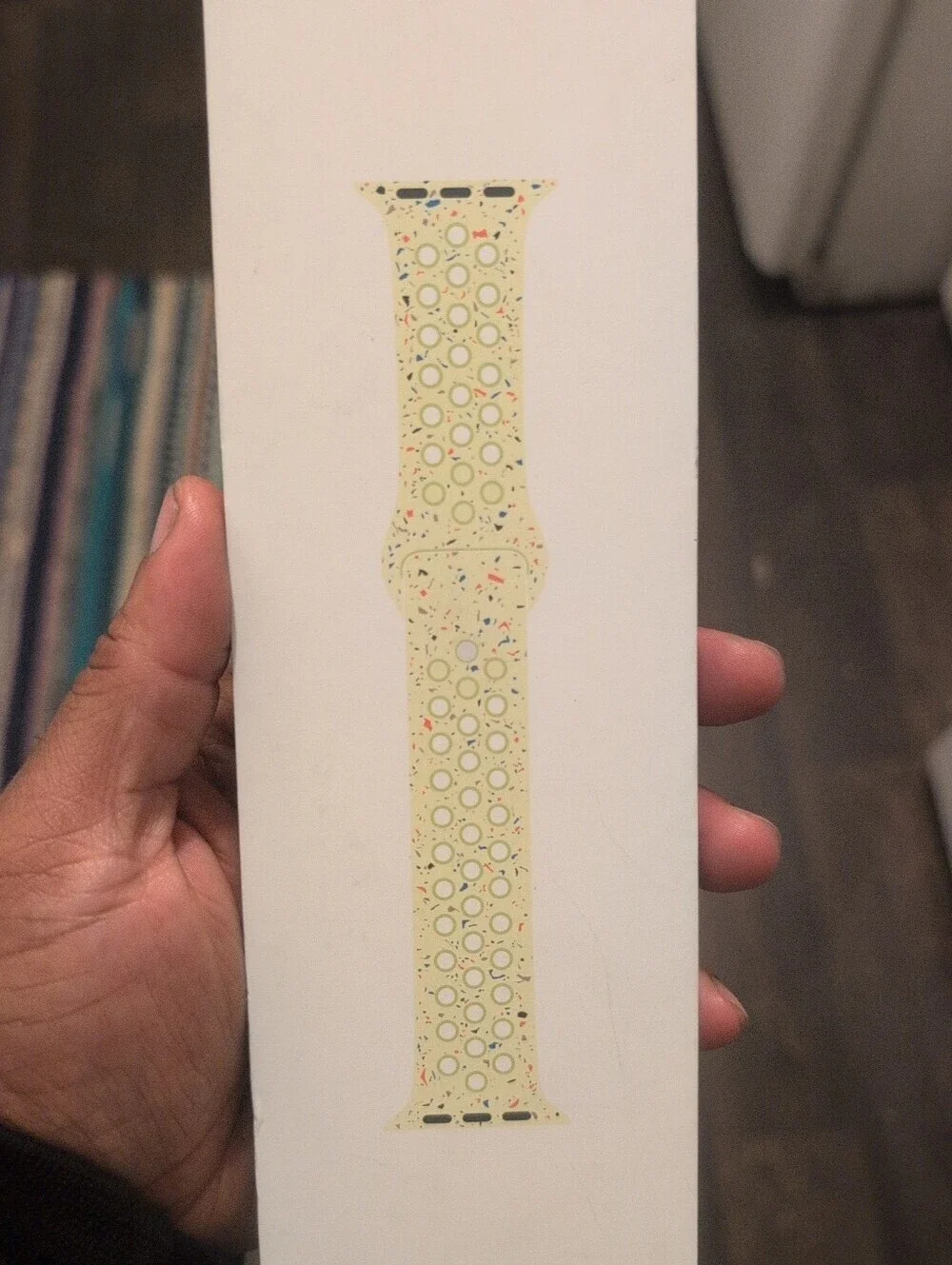 Men's Women's Nike Perforated Sport Silicone Apple Watch Band- Yellow 42mm